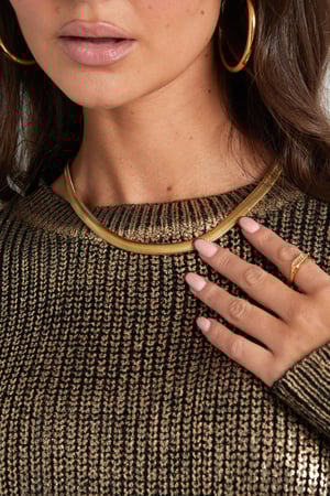 Unisex necklace flat braided - silver color - 8.0MM h5 Picture3